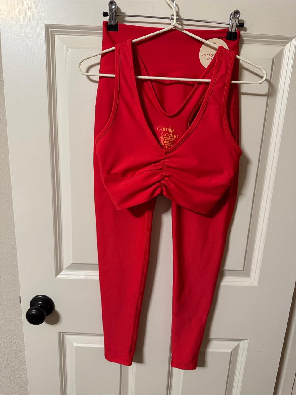 Camila Coelho Bright Red Seamless Active 2-piece Set